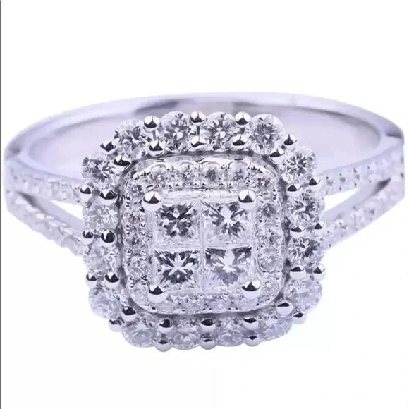 WEEKEND SALE* Stunning Pave White Sapphire Ring - Picture 2 of 8